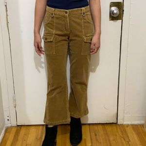 Mid-rise bootcut corduroy pants, size 8P (size 28)